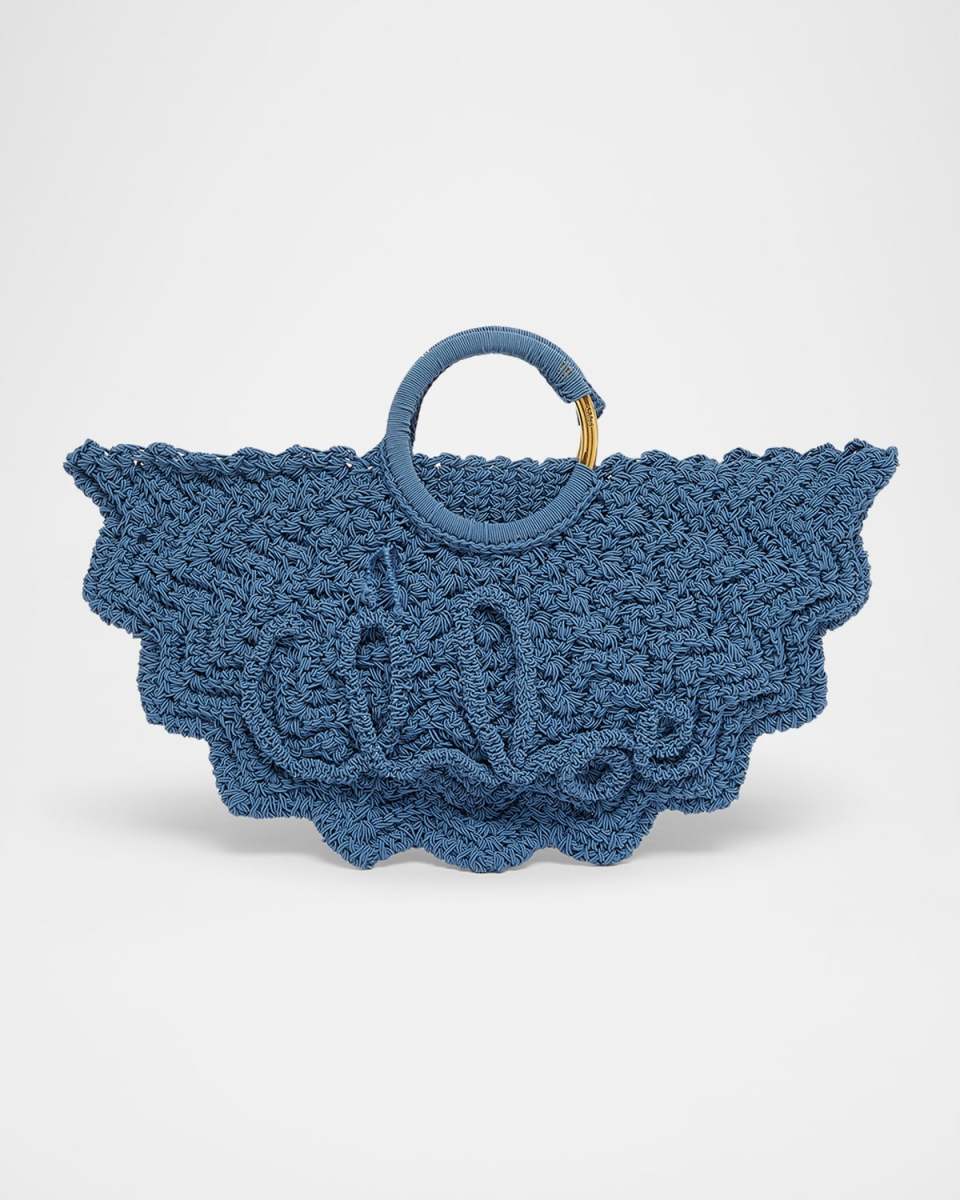 Passementerie Crochet Top-Handle Bag in Fabric